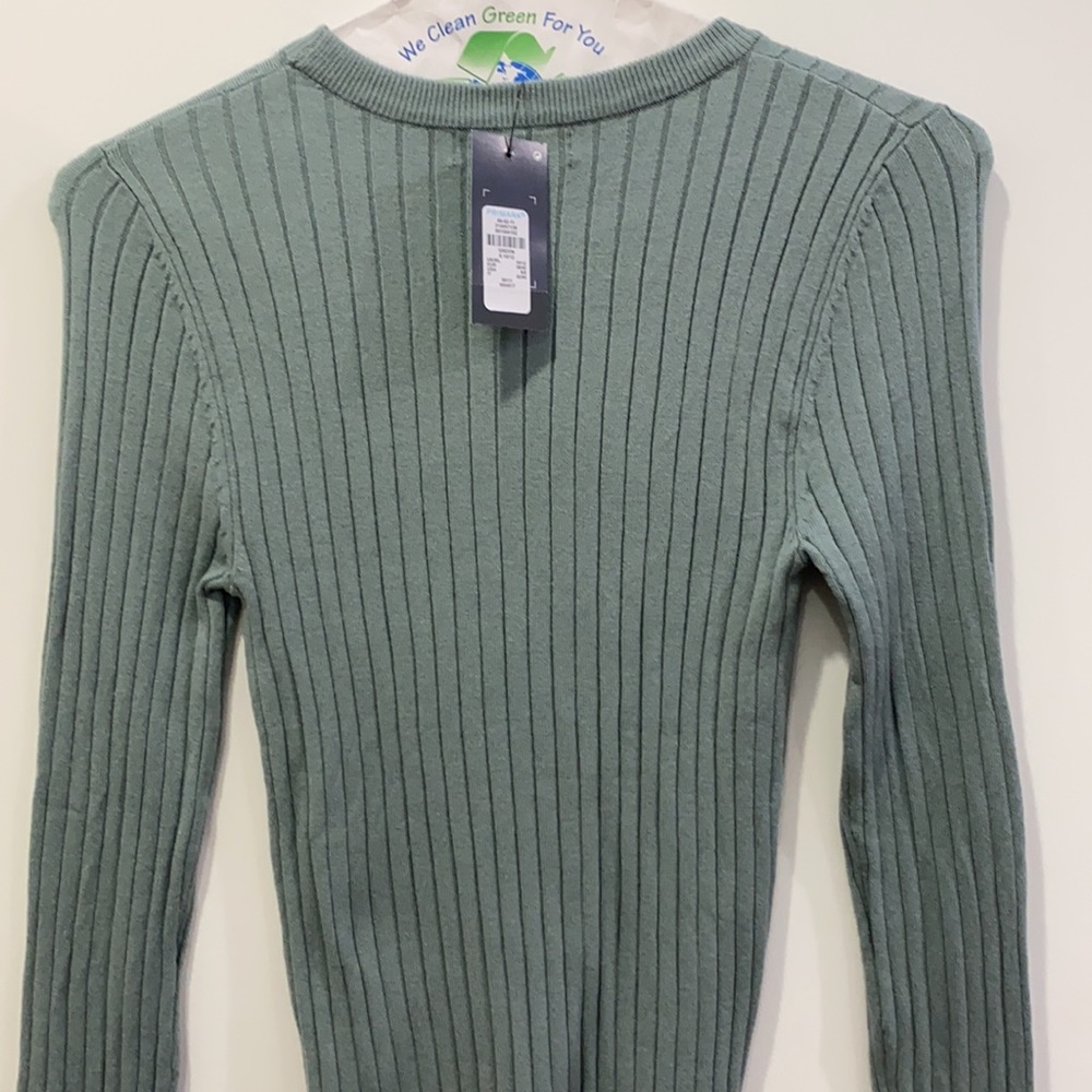 Green-blue Ribbed Top - Picture 2 of 2